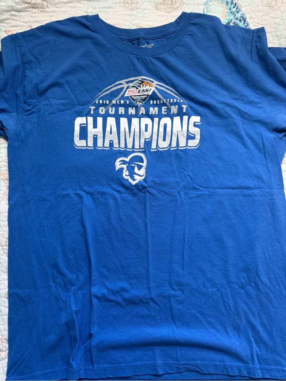 Blue 'Big East Champions' Tournament Basketball Tee | Seton Hall University